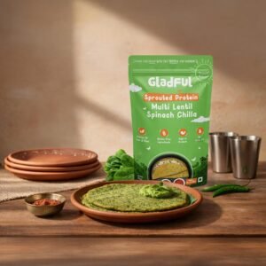 Gladful Sprouted Protein Spinach Instant Chilla Mix