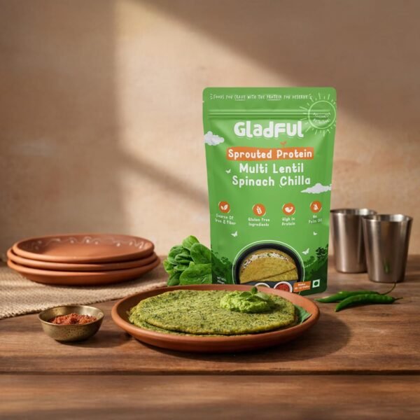 Gladful Sprouted Protein Spinach Instant Chilla Mix